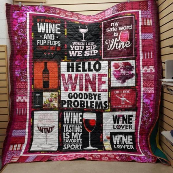 I Love Wine Fabric 3D Quilt Blanket