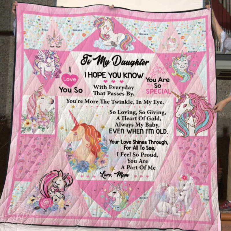 I Love You Sohope You Know Unicorn 3D Quilt Blanket