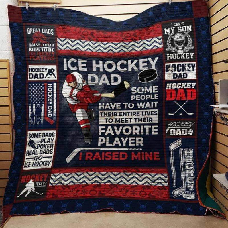 Ice Hockey Dad 3D Quilt Blanket