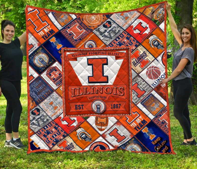 Illinois Fighting Illini 3D Quilt Blanket