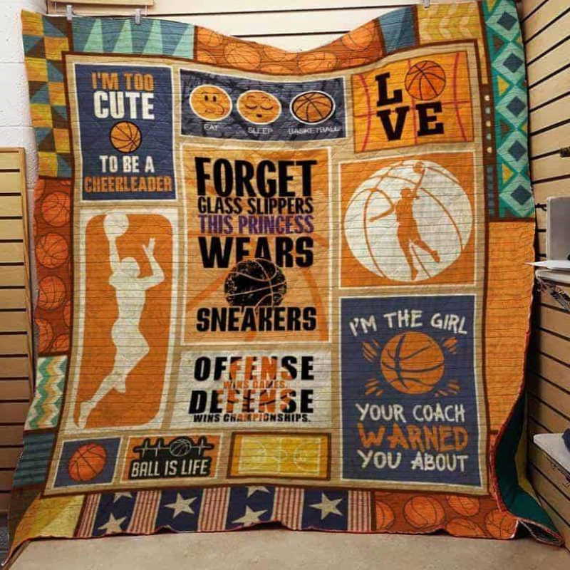 I’M Too Cute To Becheerleader Basketball 3D Quilt Blanket