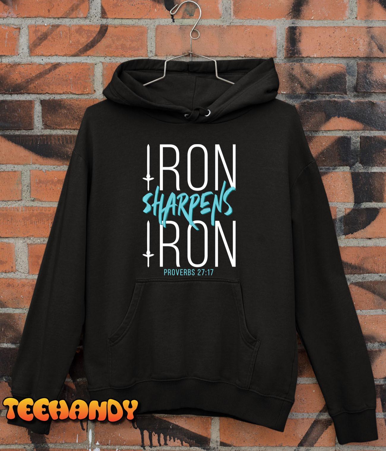 Iron Sharpens Iron Proverbs 2717 Christian Disciple Faith Pullover Hoodie