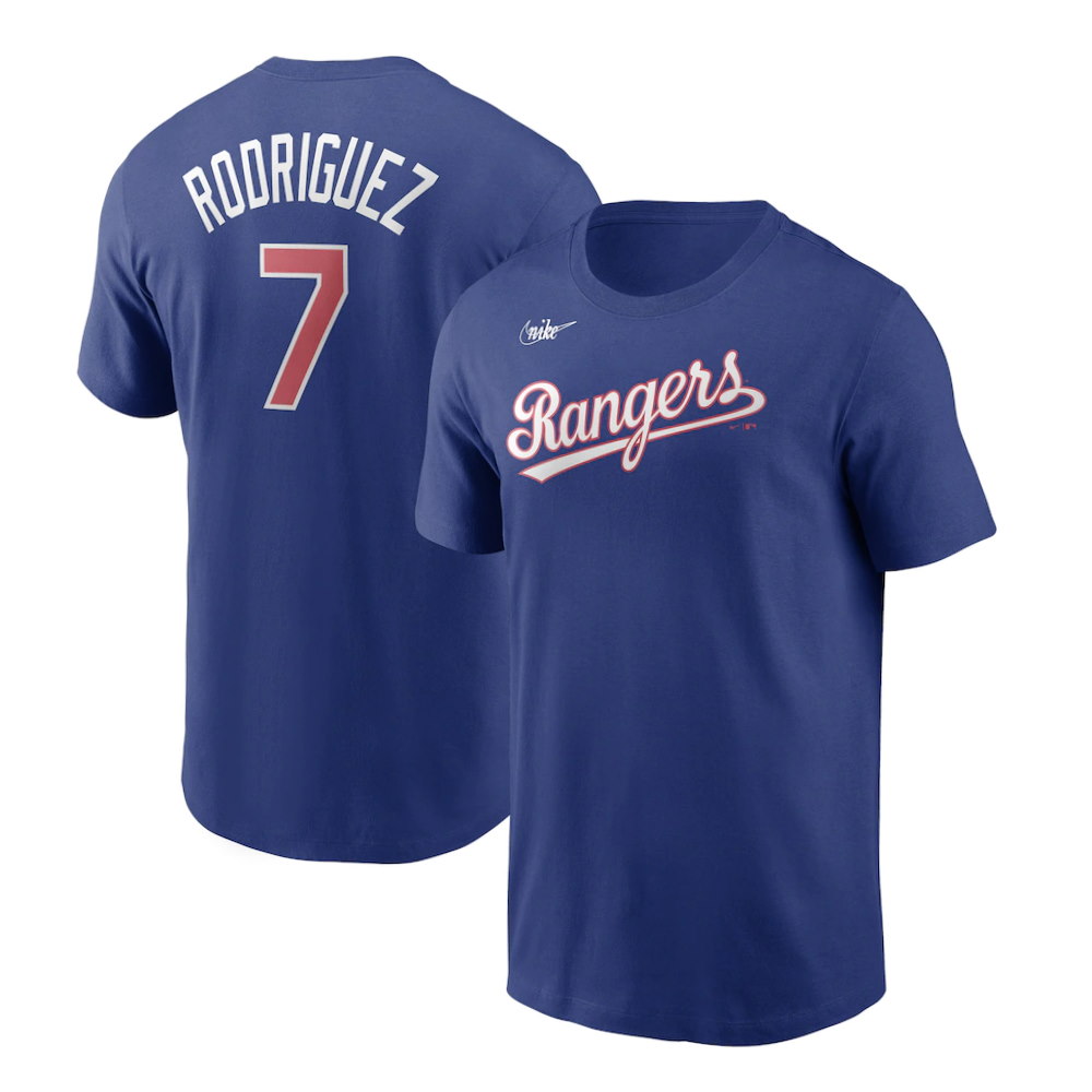 Ivan Rodriguez Texas Rangers Cooperstown Collection Name & Number T-Shirt