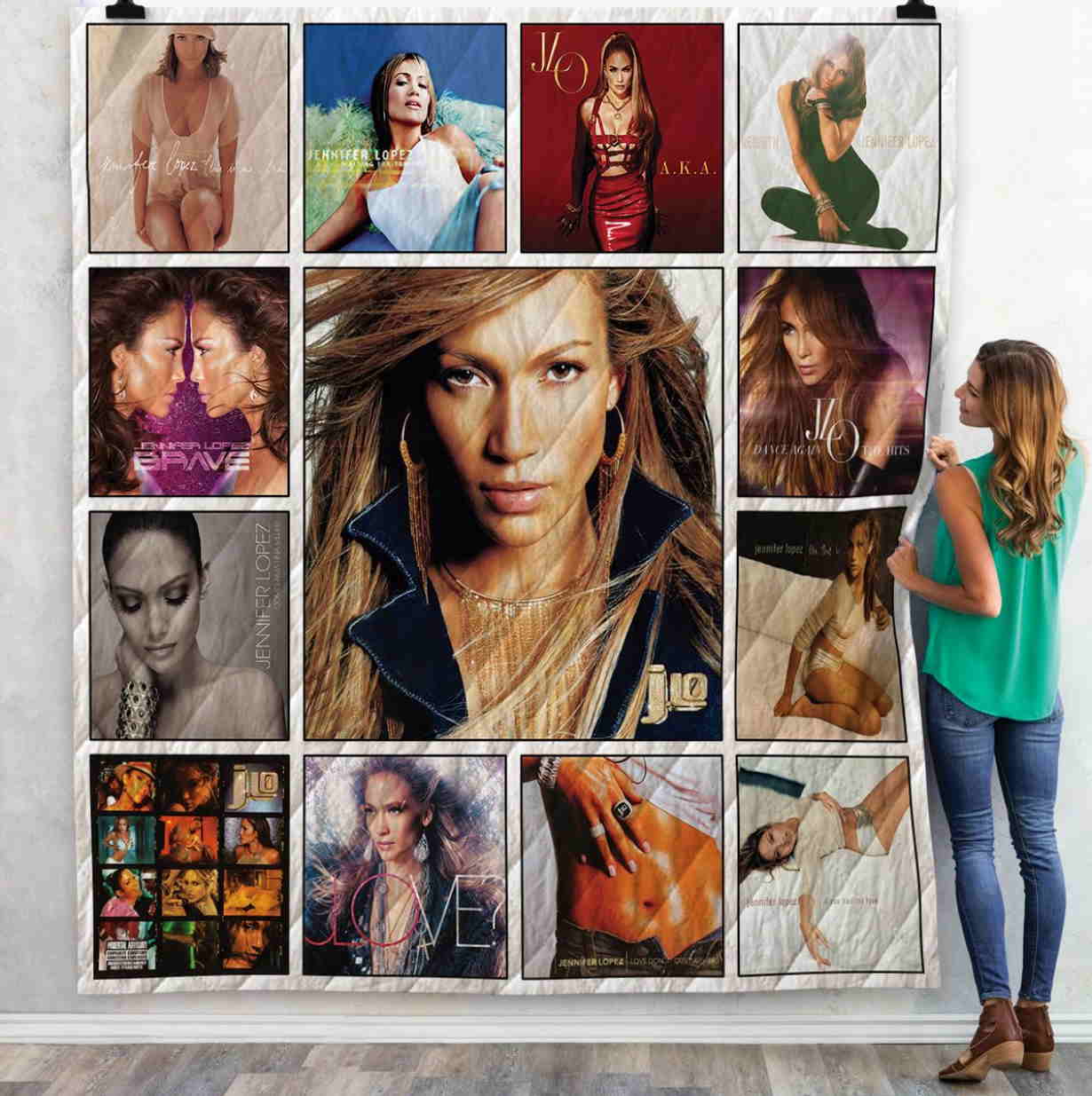 Jennifer Lopez 3D Quilt Blanket