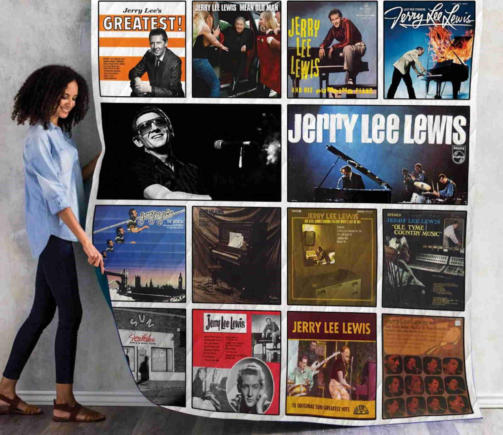 Jerry Lee Lewis Albums 3D Quilt Blanket