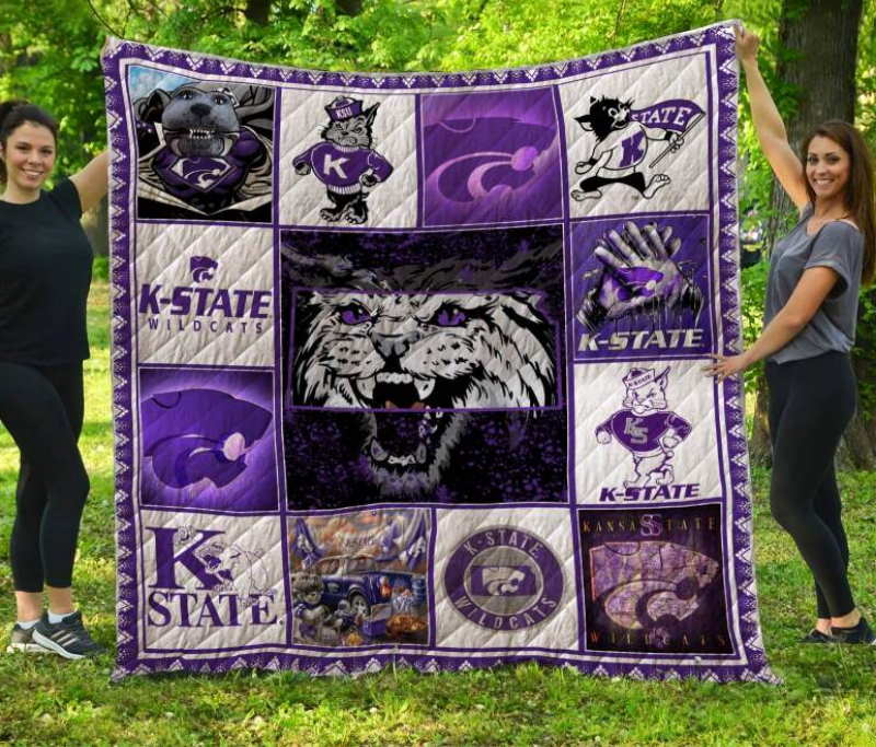 Kstate Wildcats 3D Quilt Blanket