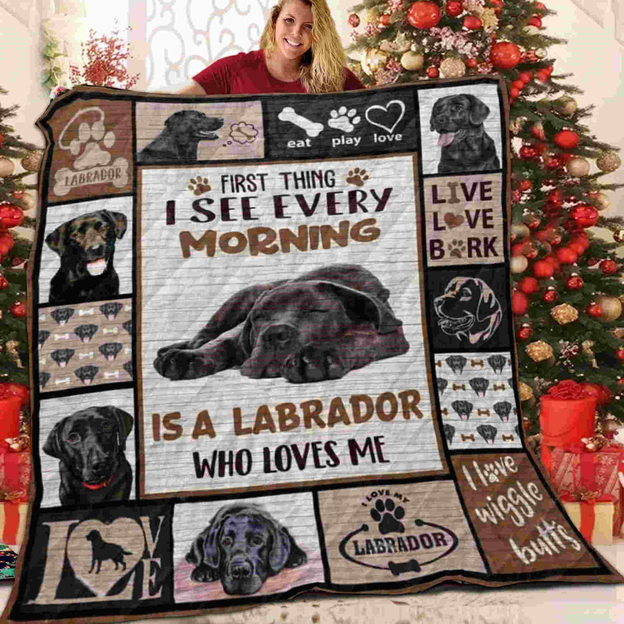 Labradoreat Play Love Labrador 3D Quilt Blanket