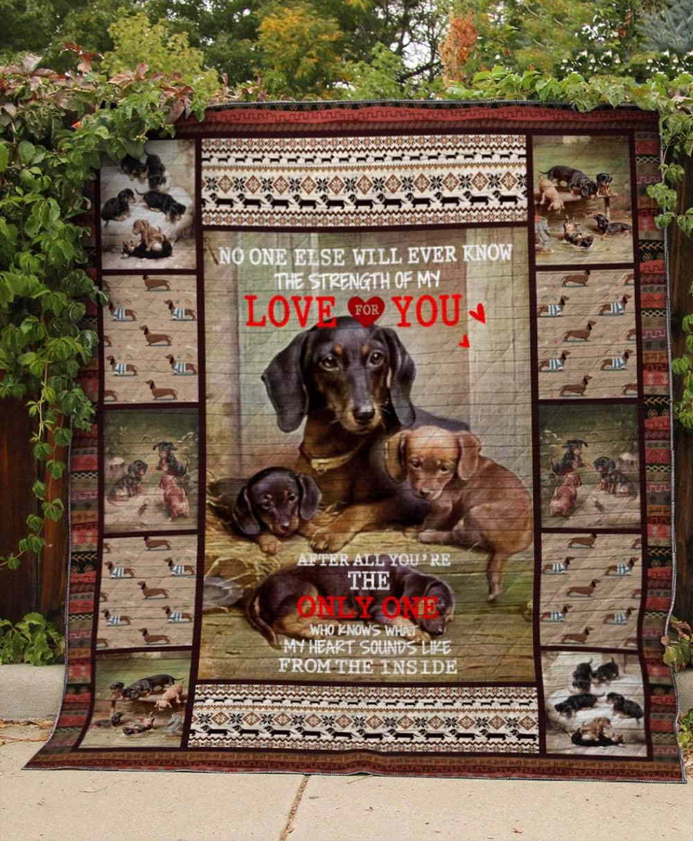 Love For You Dachshund 3D Quilt Blanket