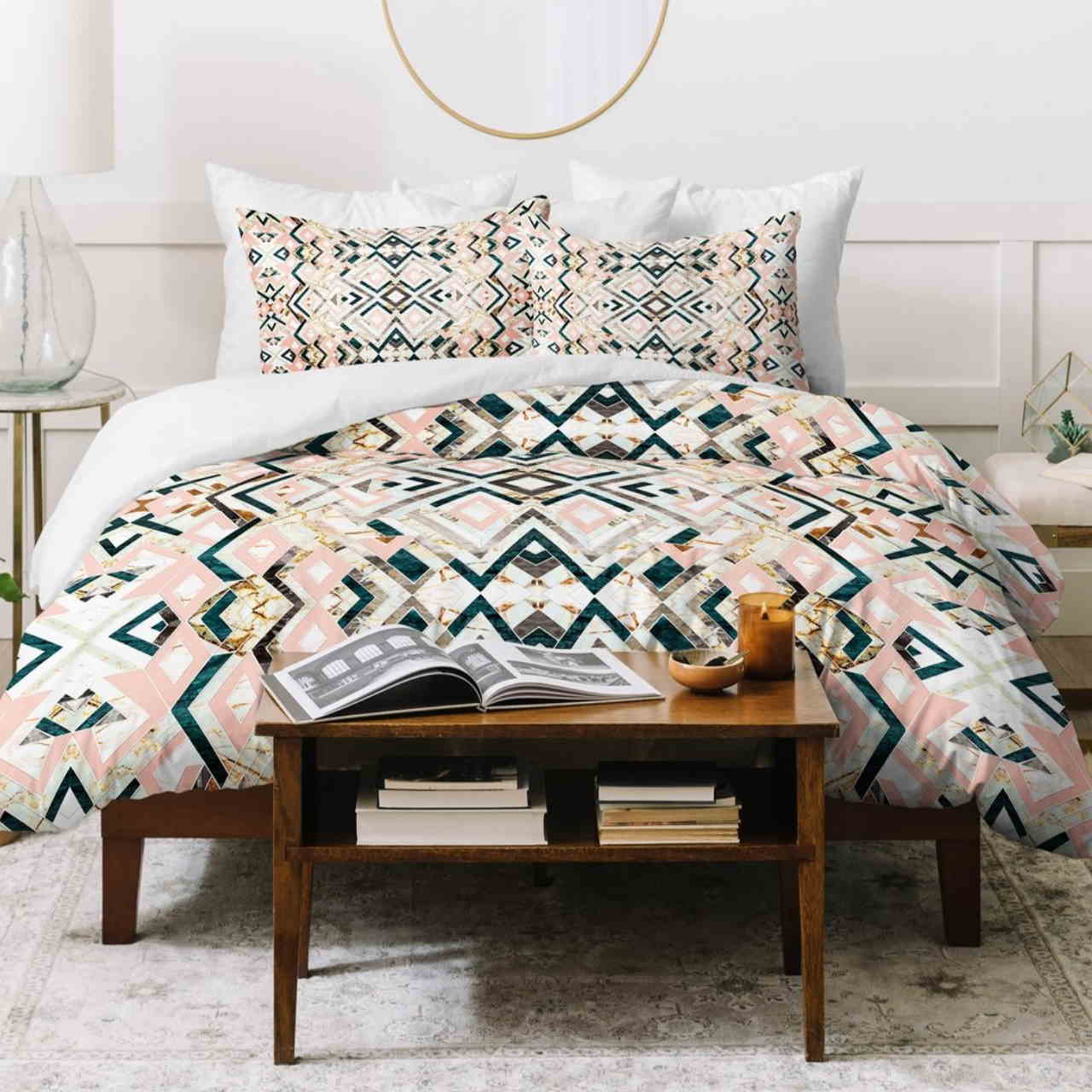 Marta Barragan Camarasa 3D imensional Marbled Geometry Pattern Bedding Set