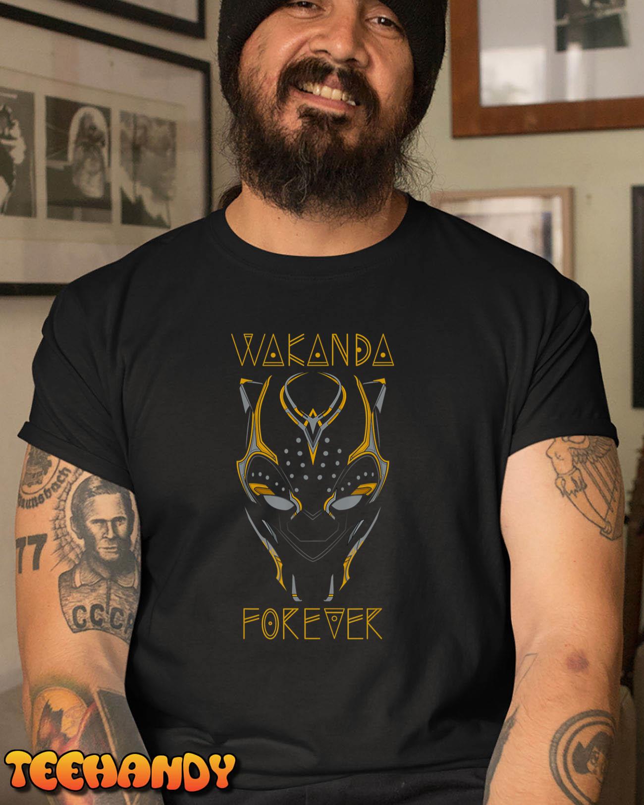 Marvel Black Panther Wakanda Forever New Panther’s Mask T-Shirt