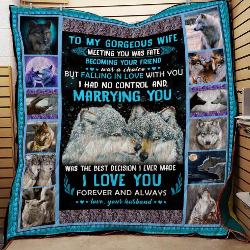 Meeting You Was Fate Btt Wolf Quilt Blanket