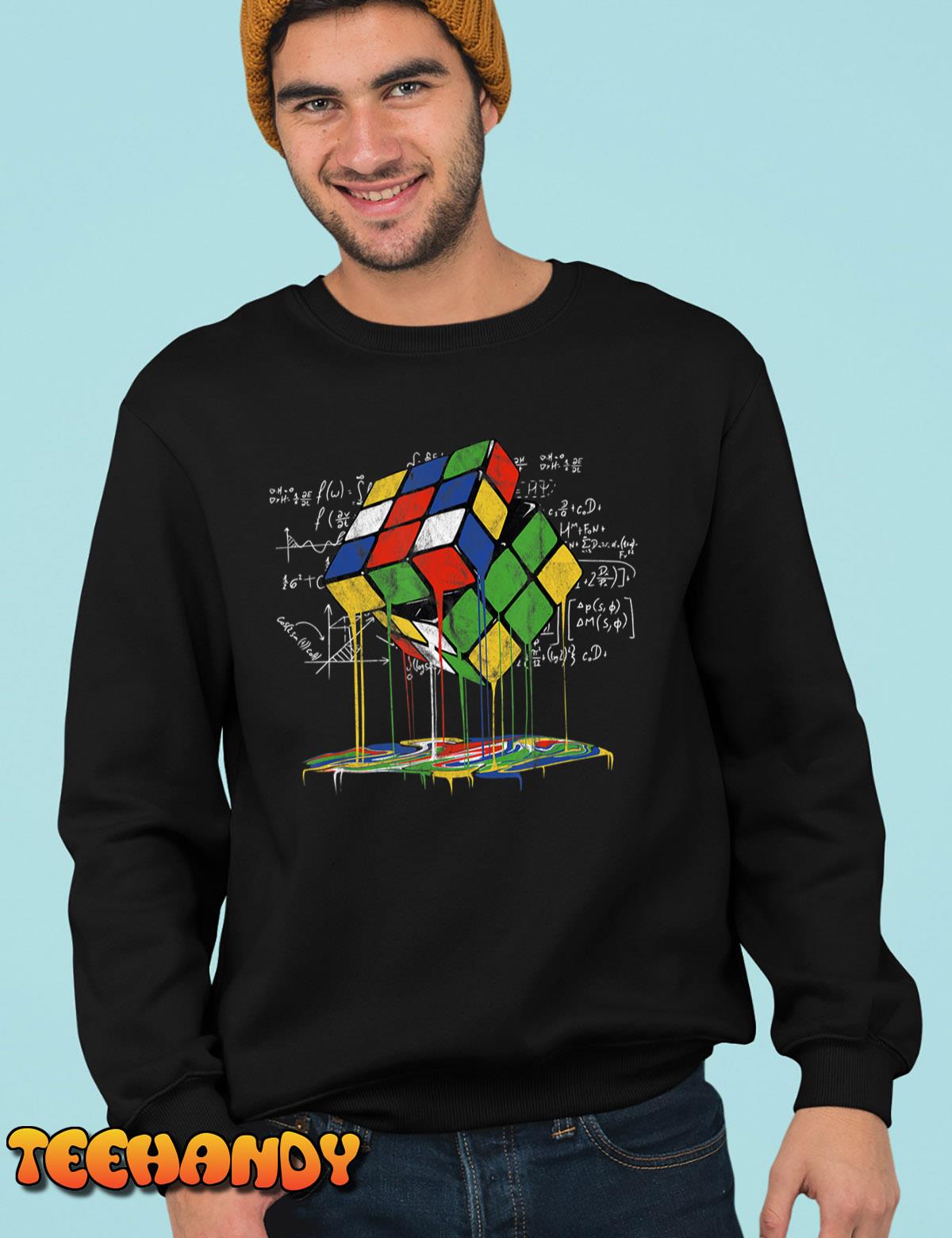 Melting Cube Speed Cubing Vintage Puzzle Youth Math T-Shirt