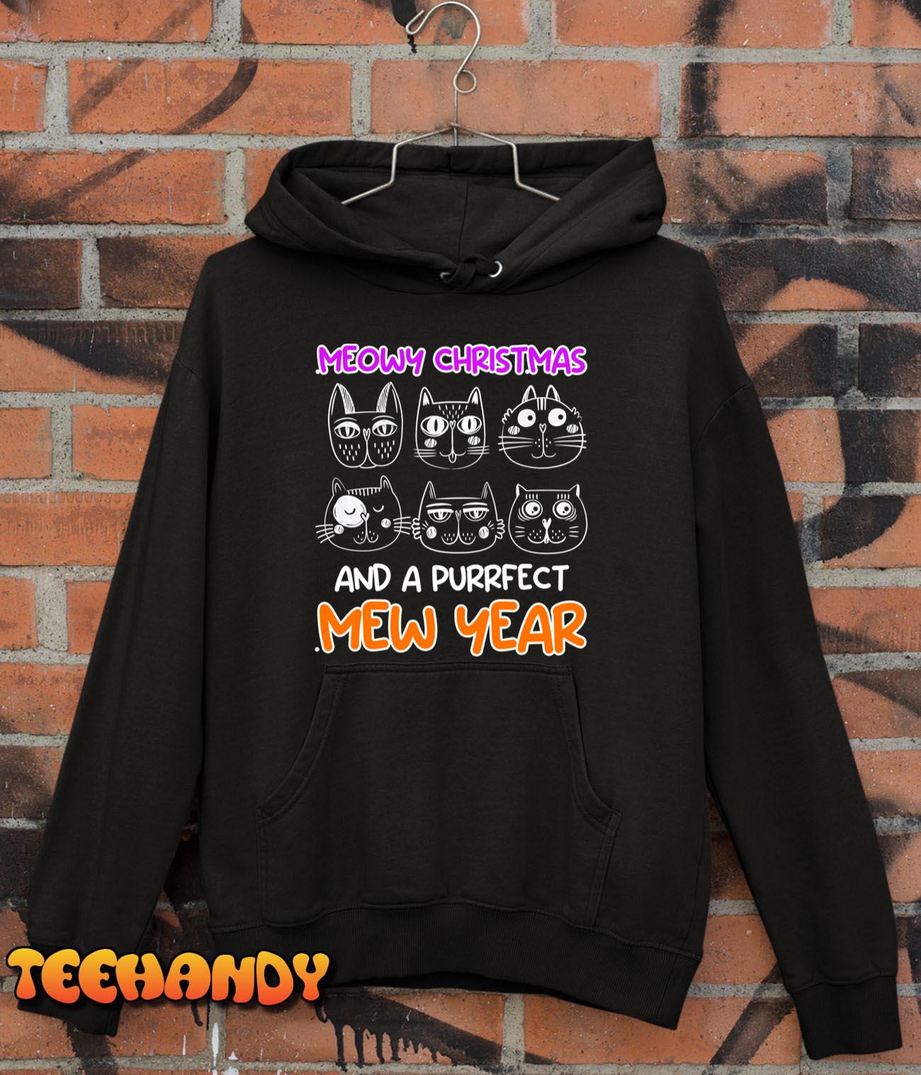 Meowy Christmas And A Mew Year Cat Owner Pullover Hoodie