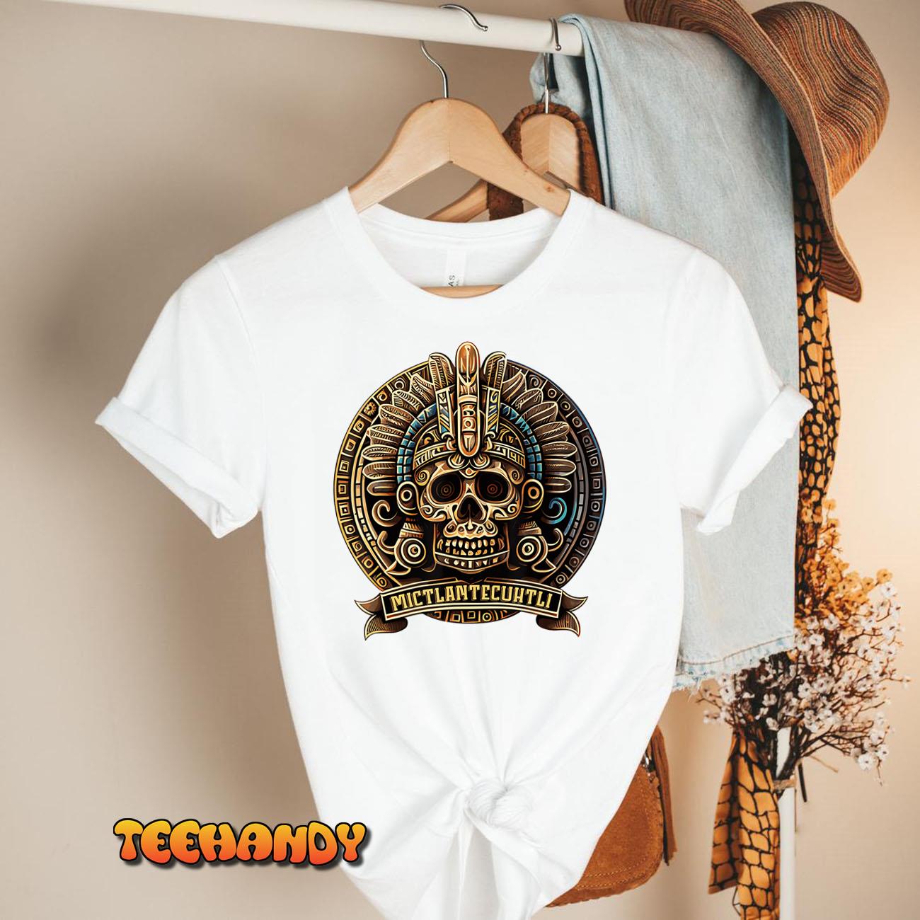 Mictlantecuhtli Aztec God Of Death Skull T-Shirt