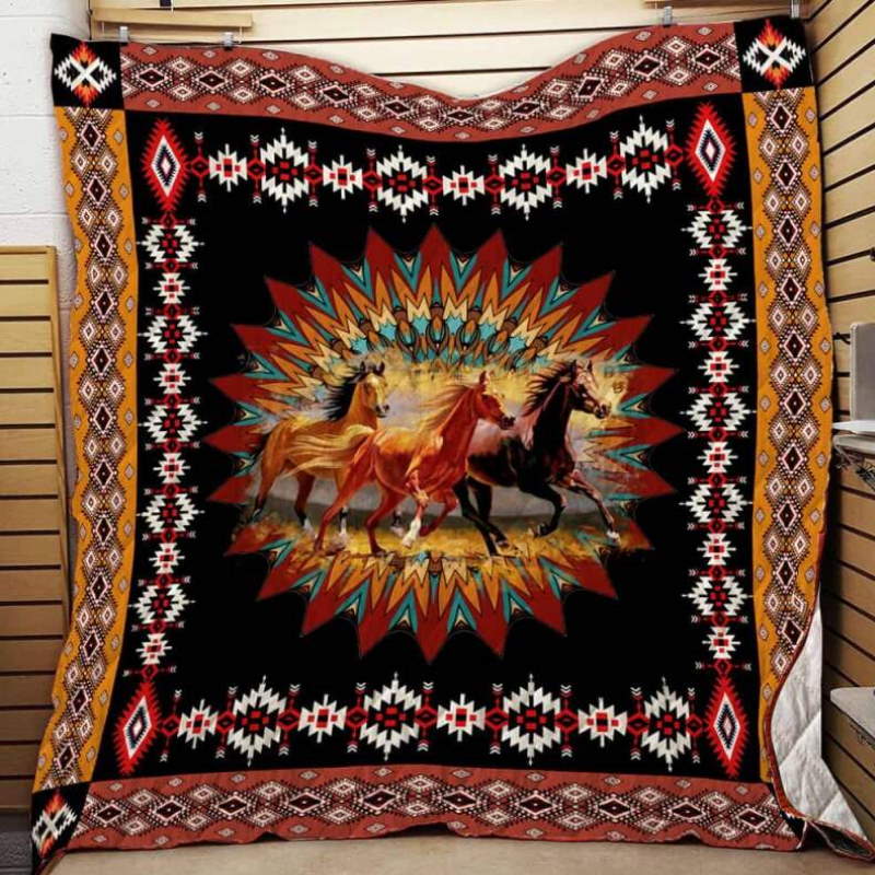 Native American Star Horse 3D Quilt Blanket