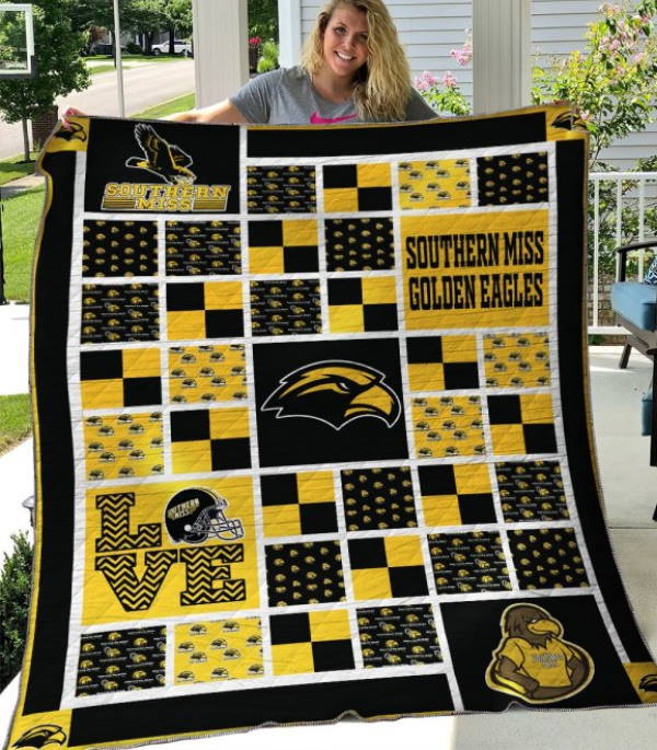 Ncaa Southern Miss Golden Eagles 3D Quilt Blanket