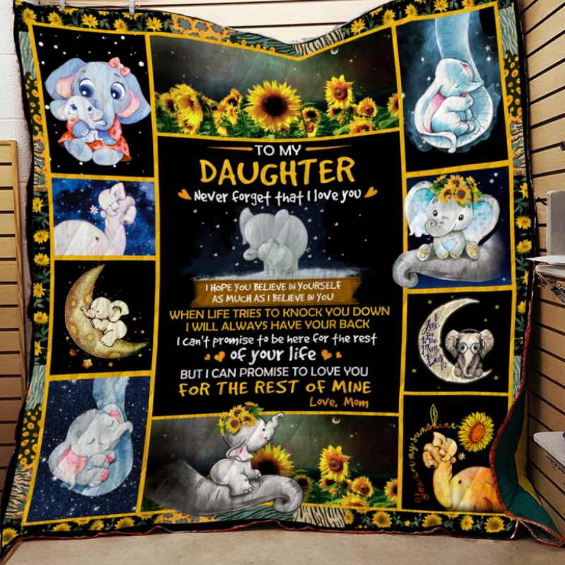 Never Forget That Love You Elephant Btt Quilt Blanket