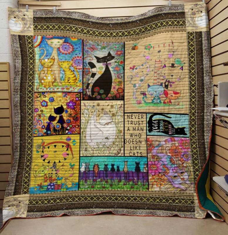 Never Trustman Who Doesn’T Like Cats 3D Quilt Blanket