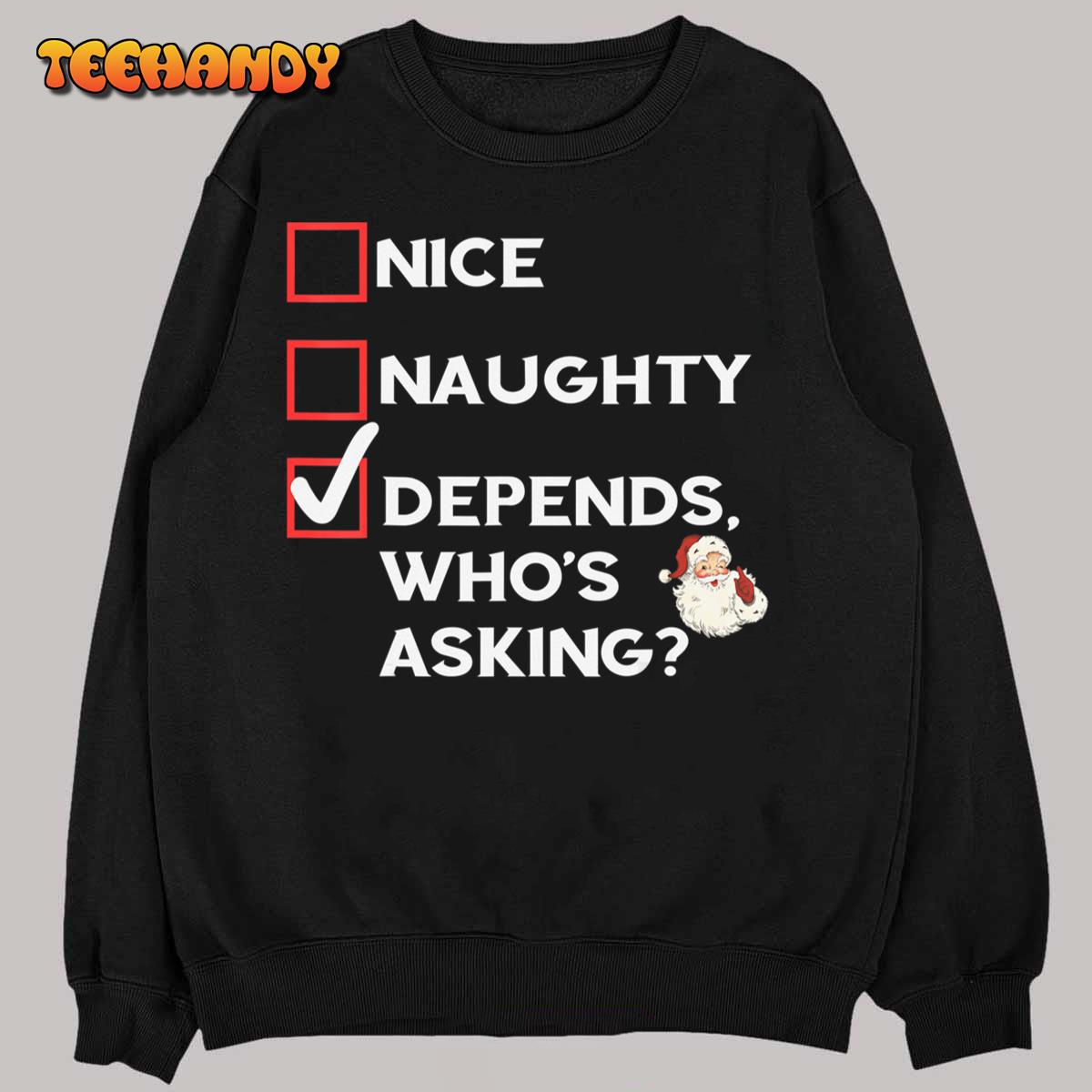 Nice Naughty Christmas list Adult Men Women Kid Family Funny T-Shirt