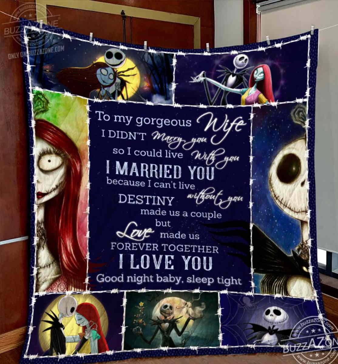 Nightmare Wife Love Made Us Forever Together Quilt Blanket