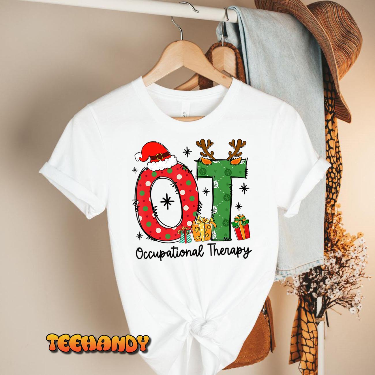 OT Christmas Occupational Therapy Therapist Merry OT Xmas T-Shirt