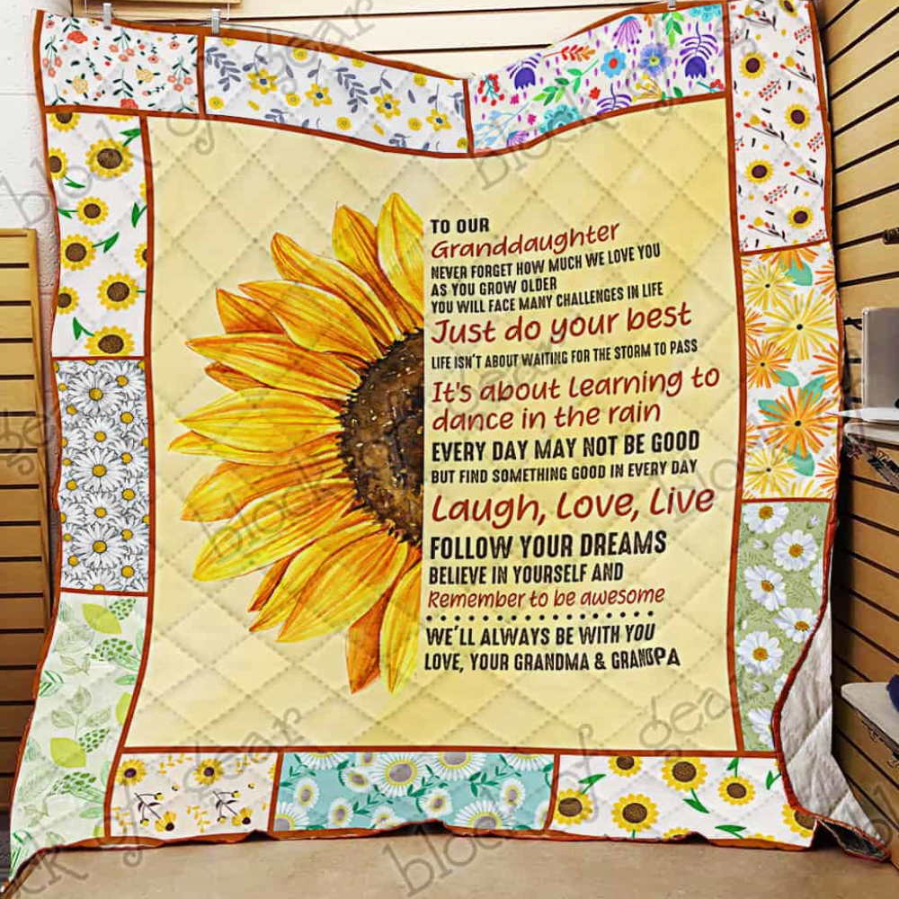 Our Sunshine Granddaughter, Love, Grandmagrandpa 3D Quilt Blanket