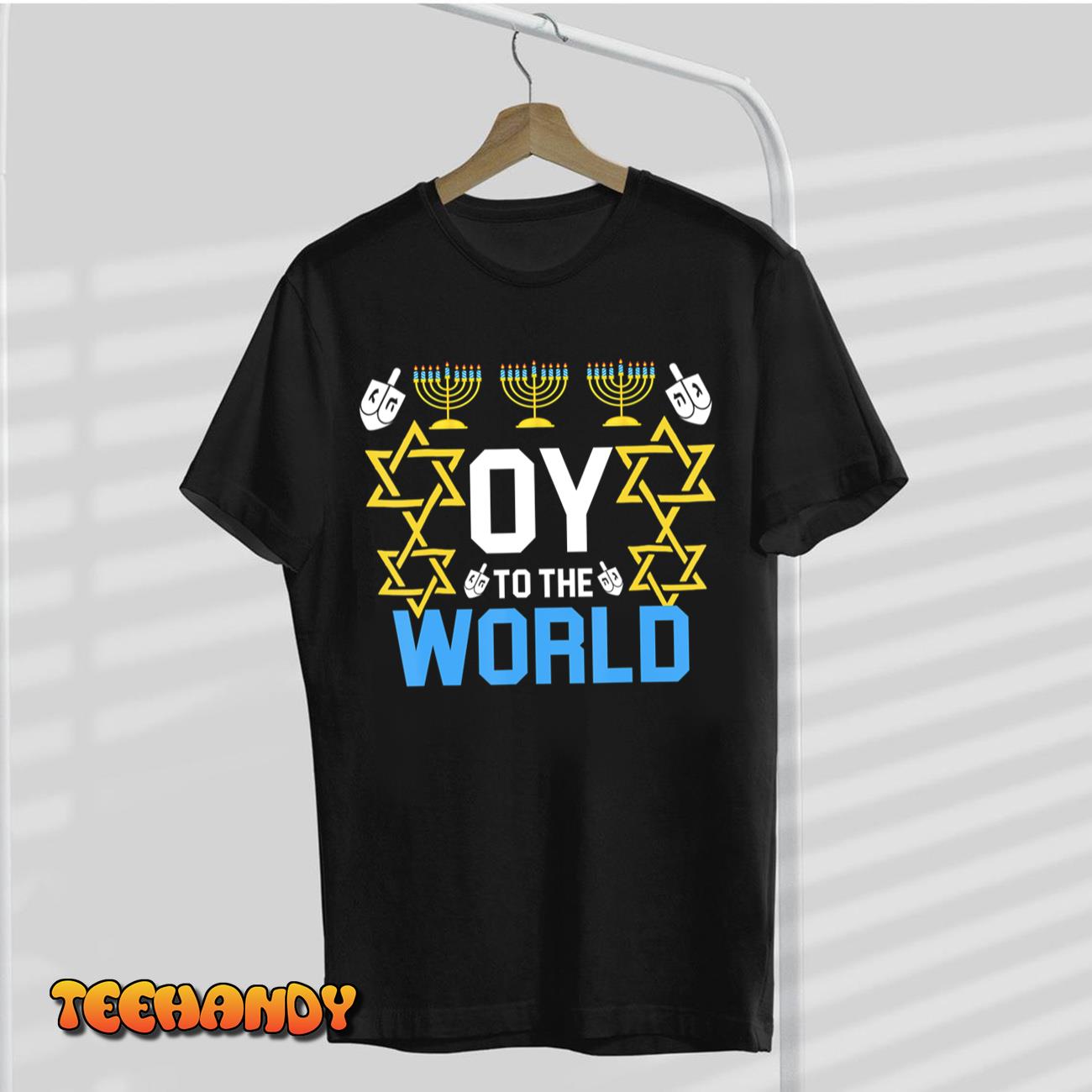 Oy to the World Hanukkah Funny Jewish Shirt for Men Women T-Shirt