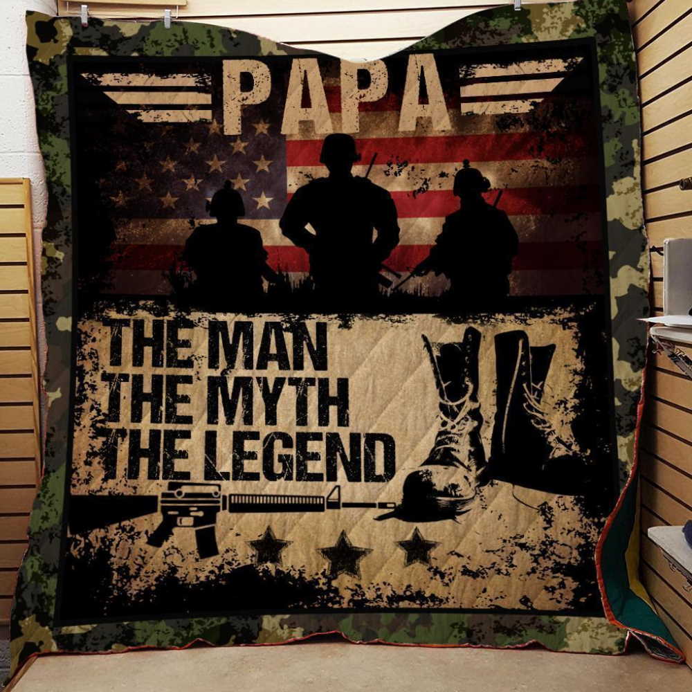 Papa, The Man, The Myth, The Legend Quilt Blanket