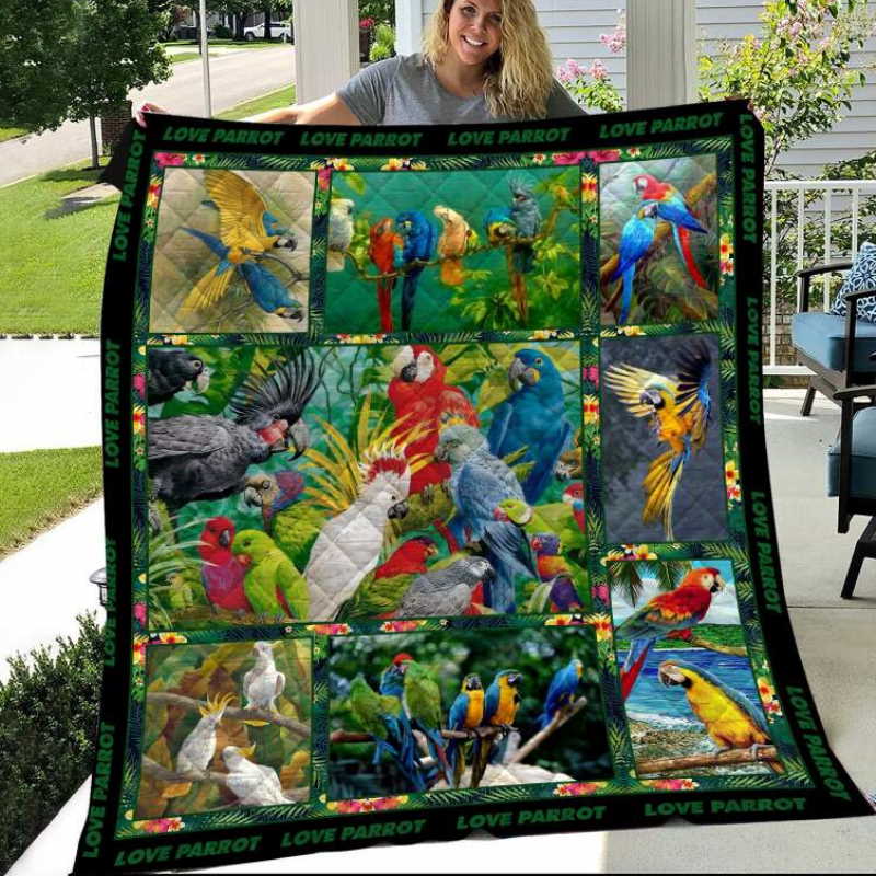 Parrot Best Friend For Life Like 3D Quilt Blanket