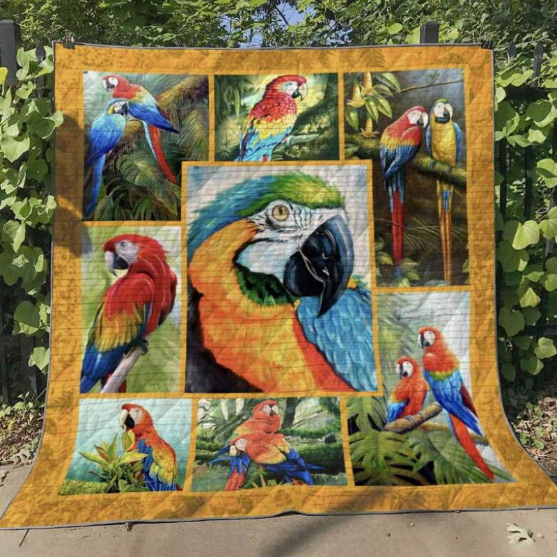 Parrot Please Tell Me Quilt Blanket 1