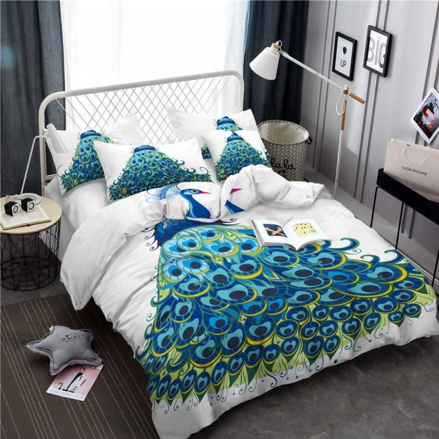 Peacock Plume 3D Bedding Set