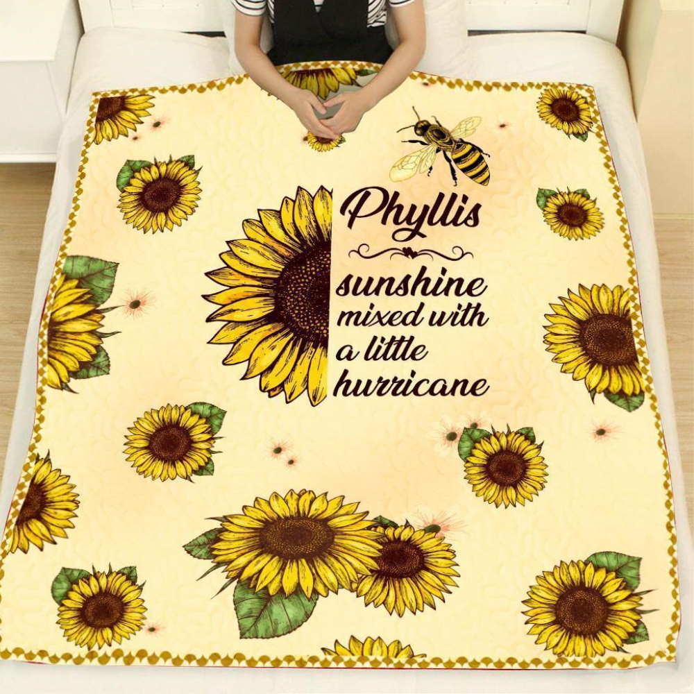 Phyllis Sunflower 3D Quilt Blanket Gift