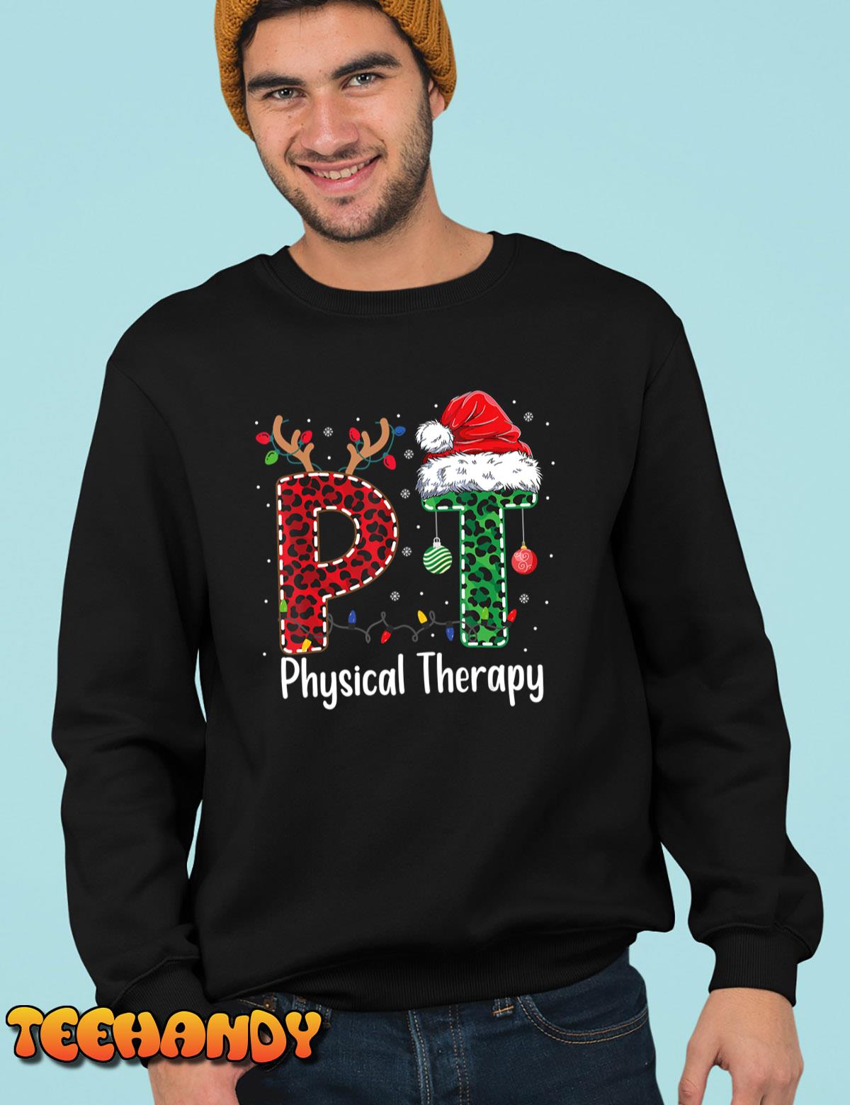 Physical Therapy Christmas santa hat PT Therapist xmas T-Shirt