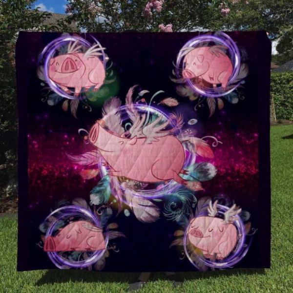 Pig Funny 3D Quilt Blanket