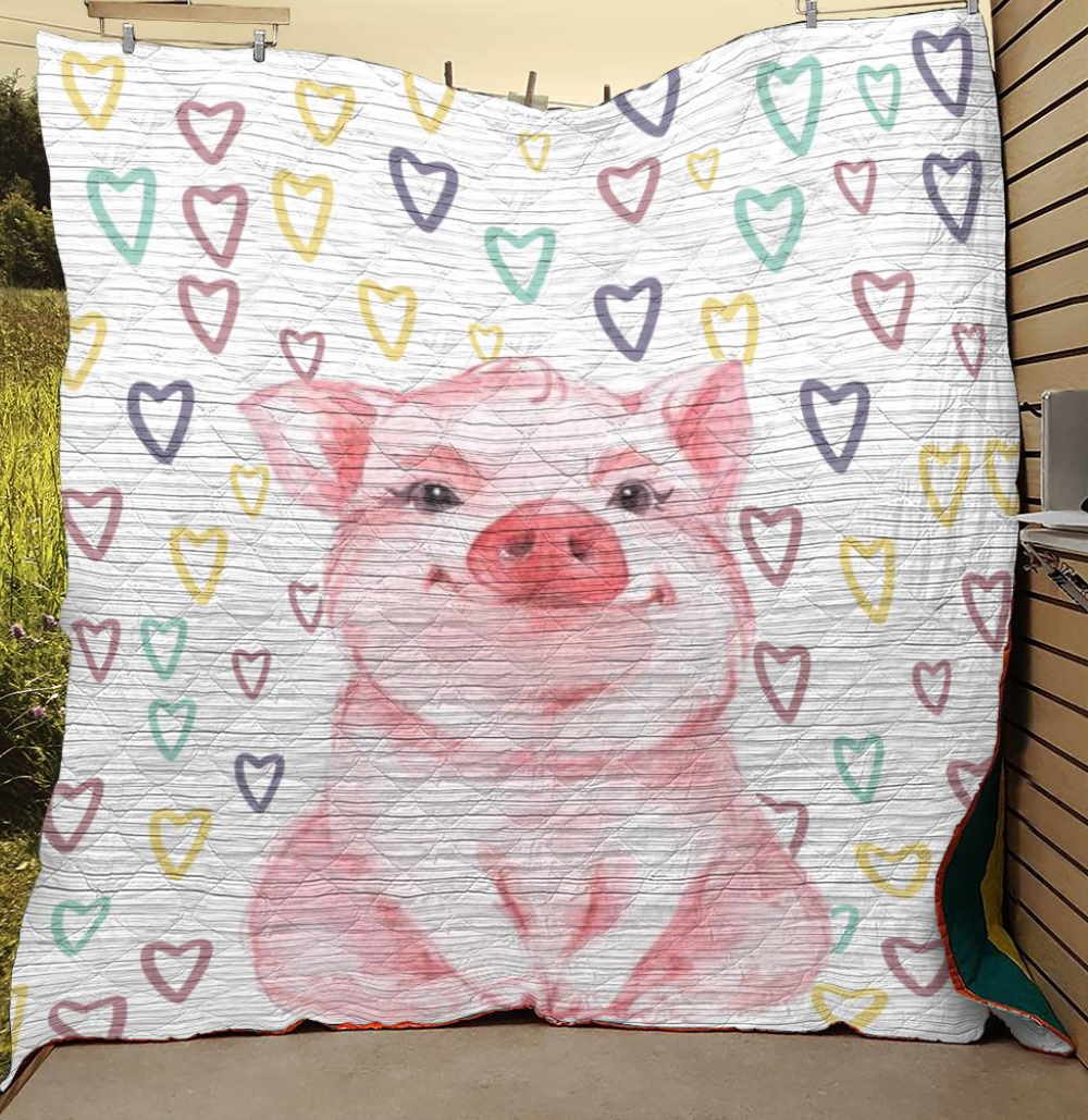 Pig Love Cute 3D Quilt Blanket