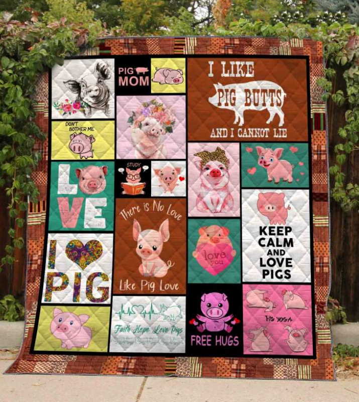 Pig Printed 3D Quilt Blanket