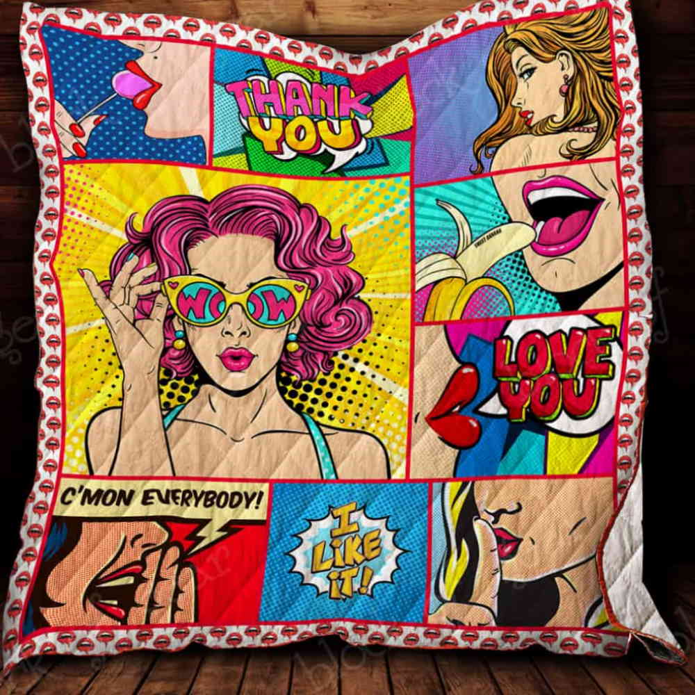 Pop Art Woman 3D Quilt Blanket