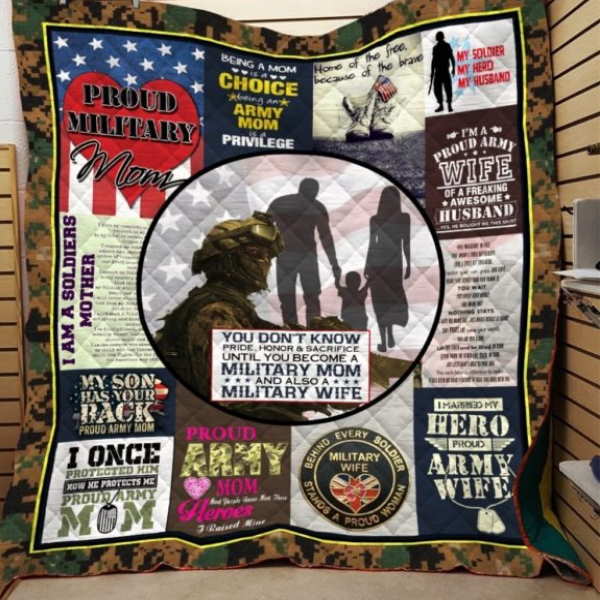 Pround Military Mom 3D Quilt Blanket