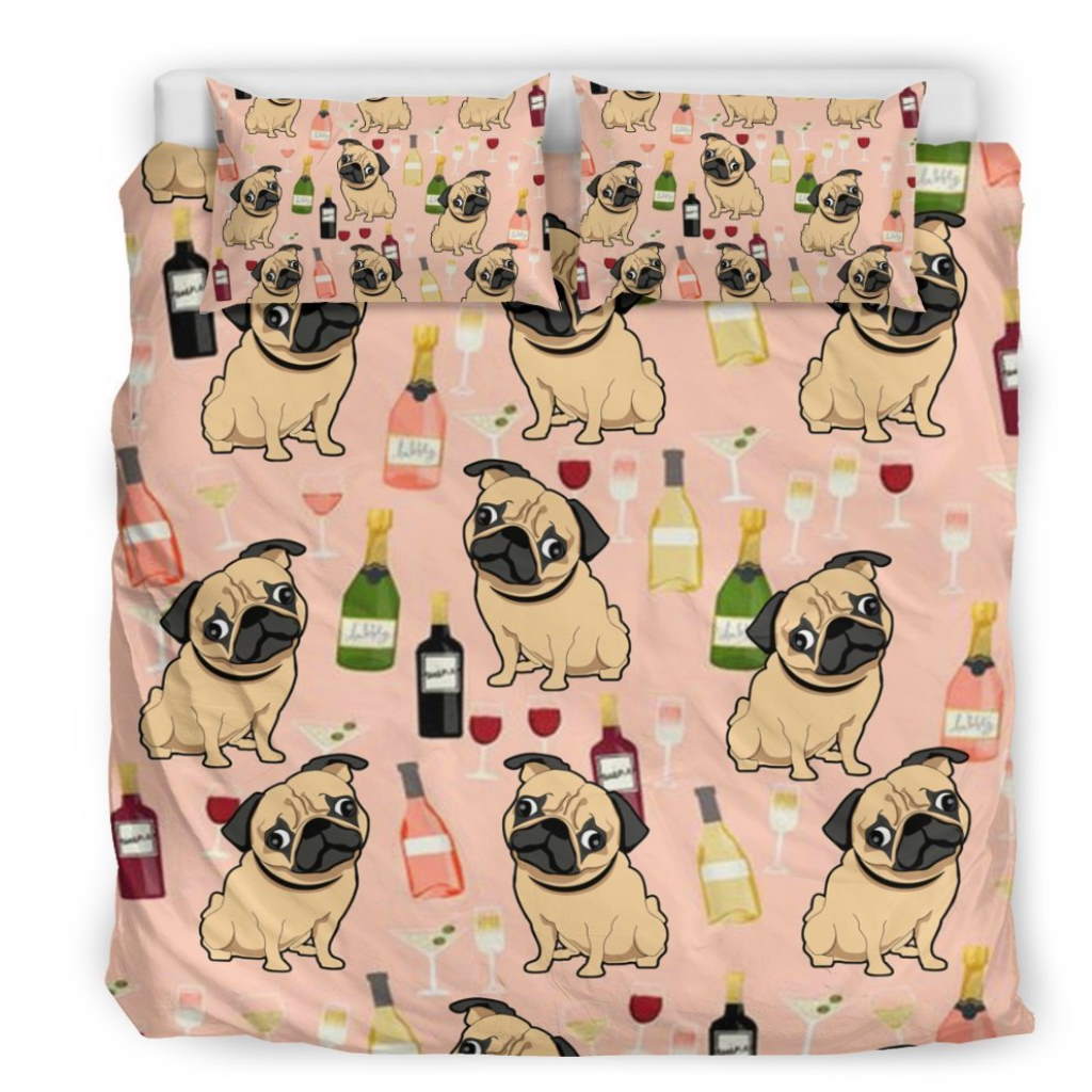 Pug Drink Bedding Set