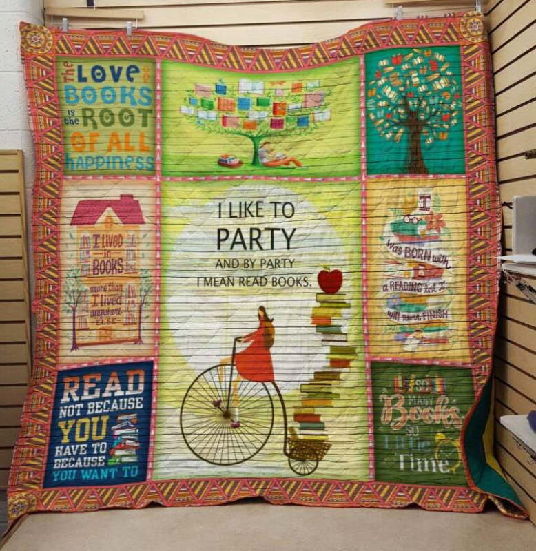 Reading Like To Book Party Quilt Blanket