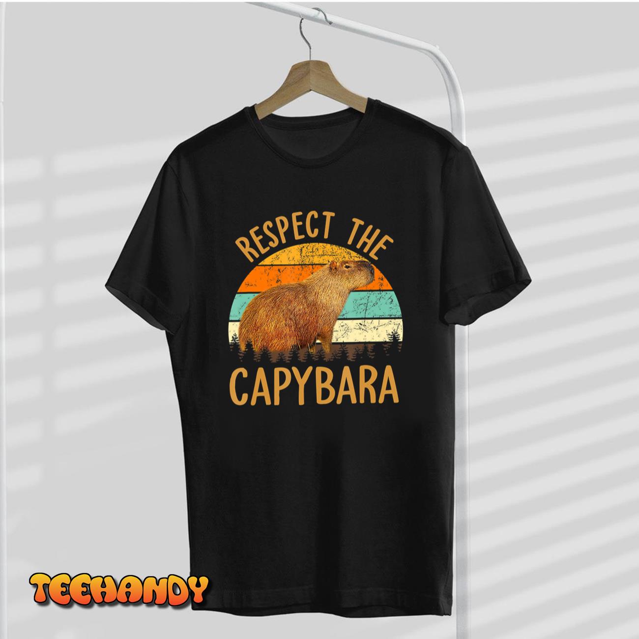 Respect The Capybara Animal Funny Capybara Lover T-Shirt