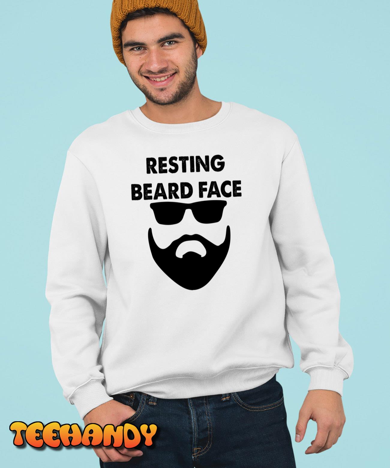 Resting Beard Face Funny Beard Pullover Hoodie