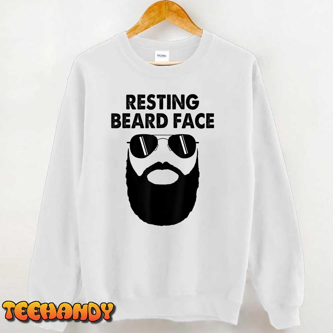 Resting Beard Face Funny Beard Retro Vintage T-Shirt