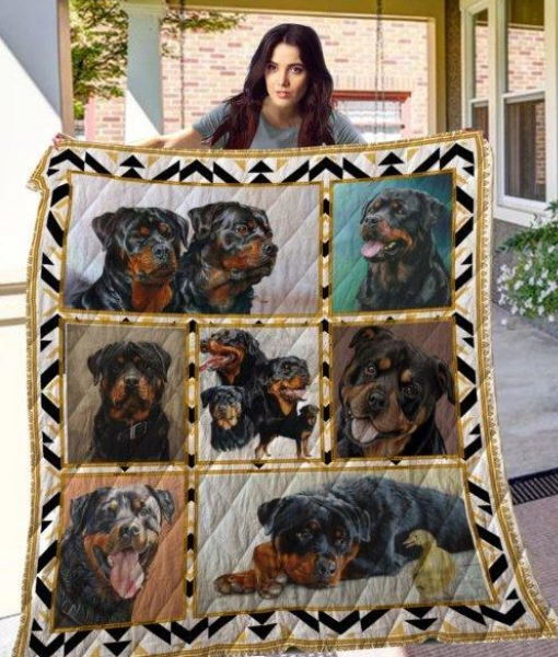 Rottweiler Dog 3D Quilt Blanket