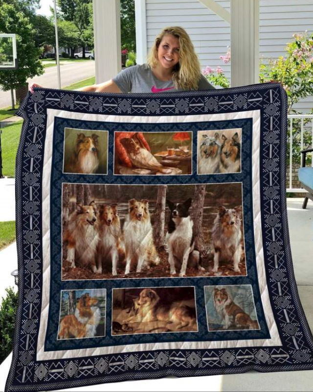 Rough Collie 3D Quilt Blanket