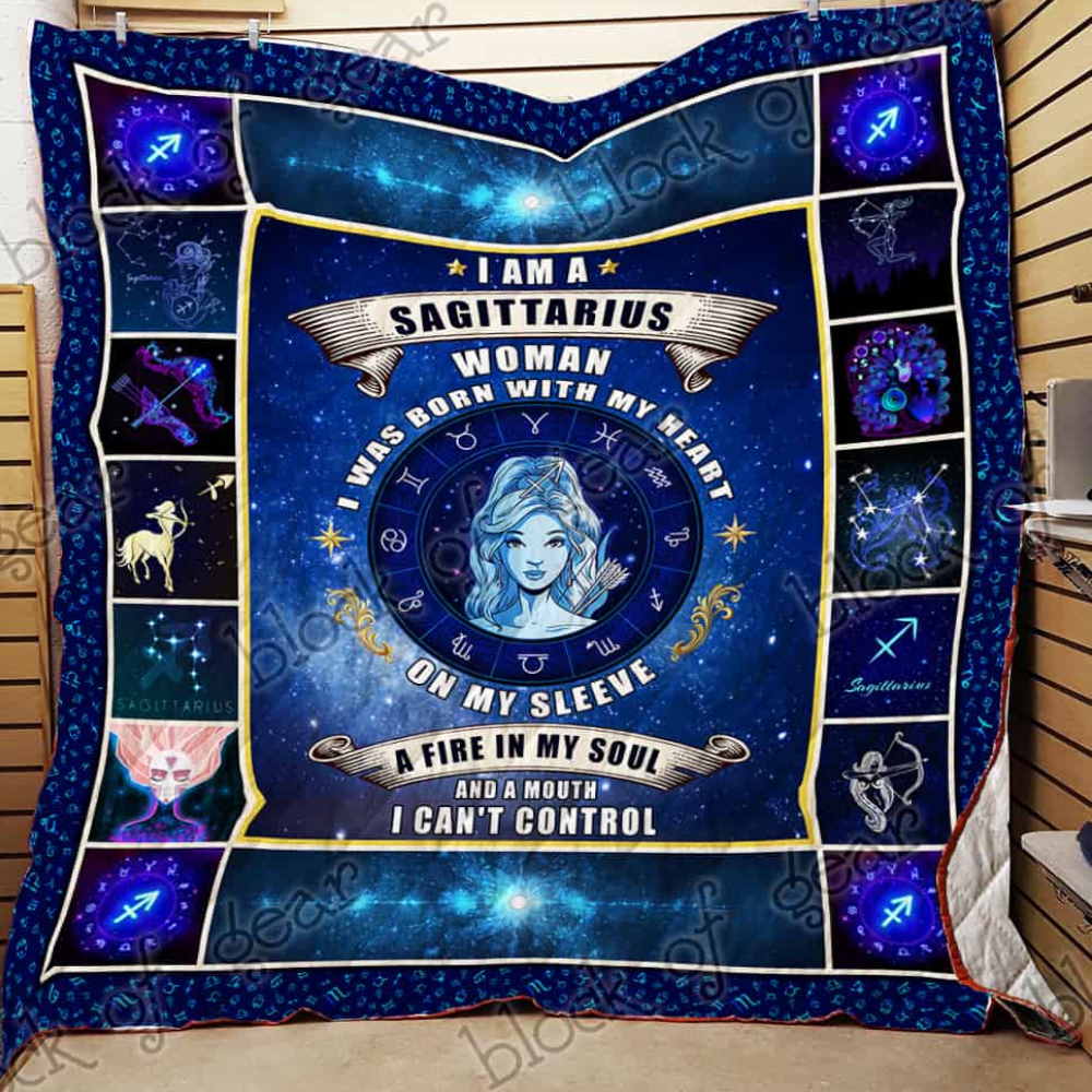 Sagittarius Woman Quilt Blanket