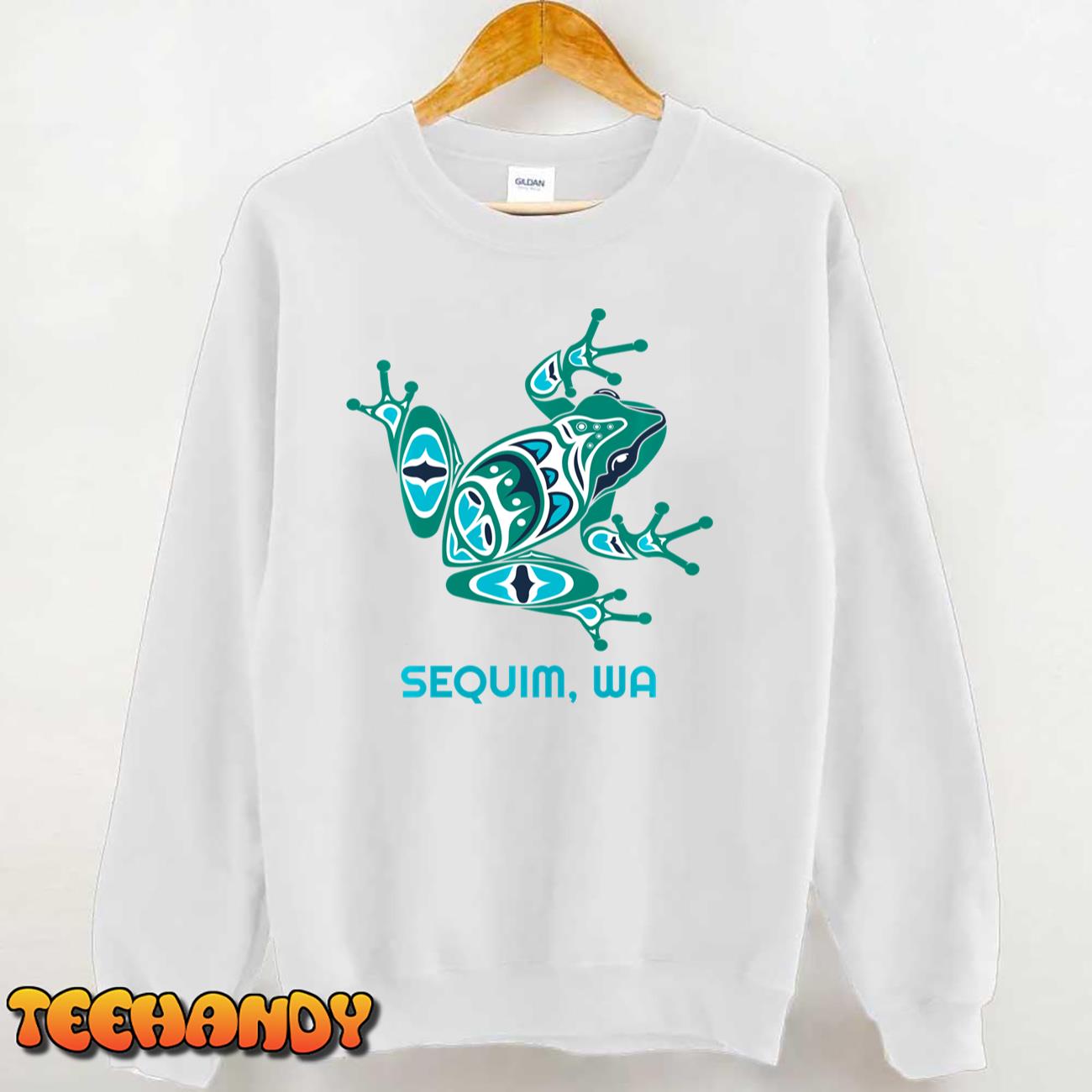 Sequim Washington Frog PNW Indian Art Native American Tribal Long Sleeve T-Shirt