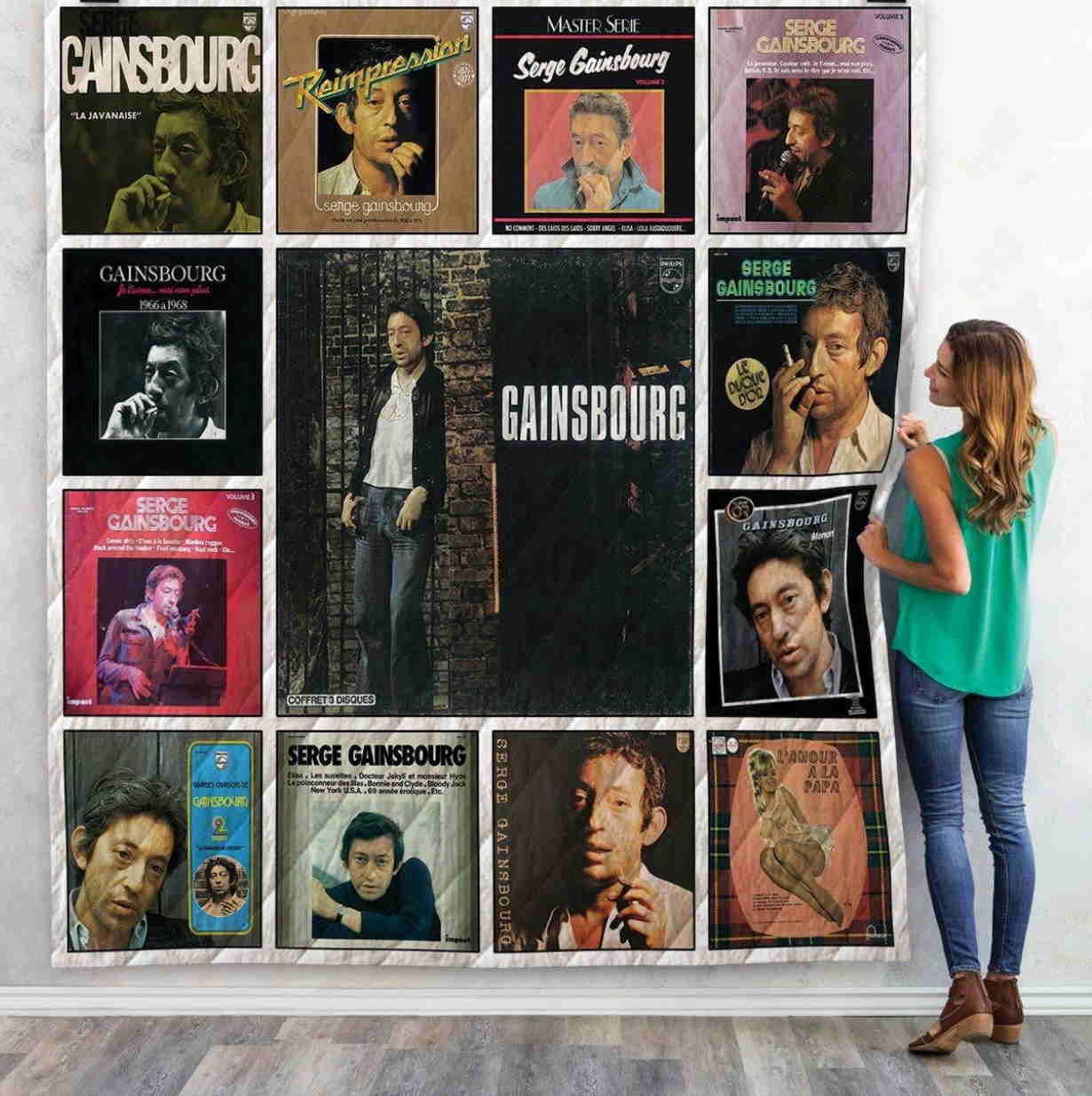 Serge Gainsbourg Compilations Albums 3D Quilt Blanket