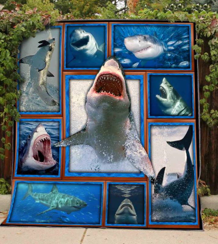 Shark All Over Printed Quilt Blanket