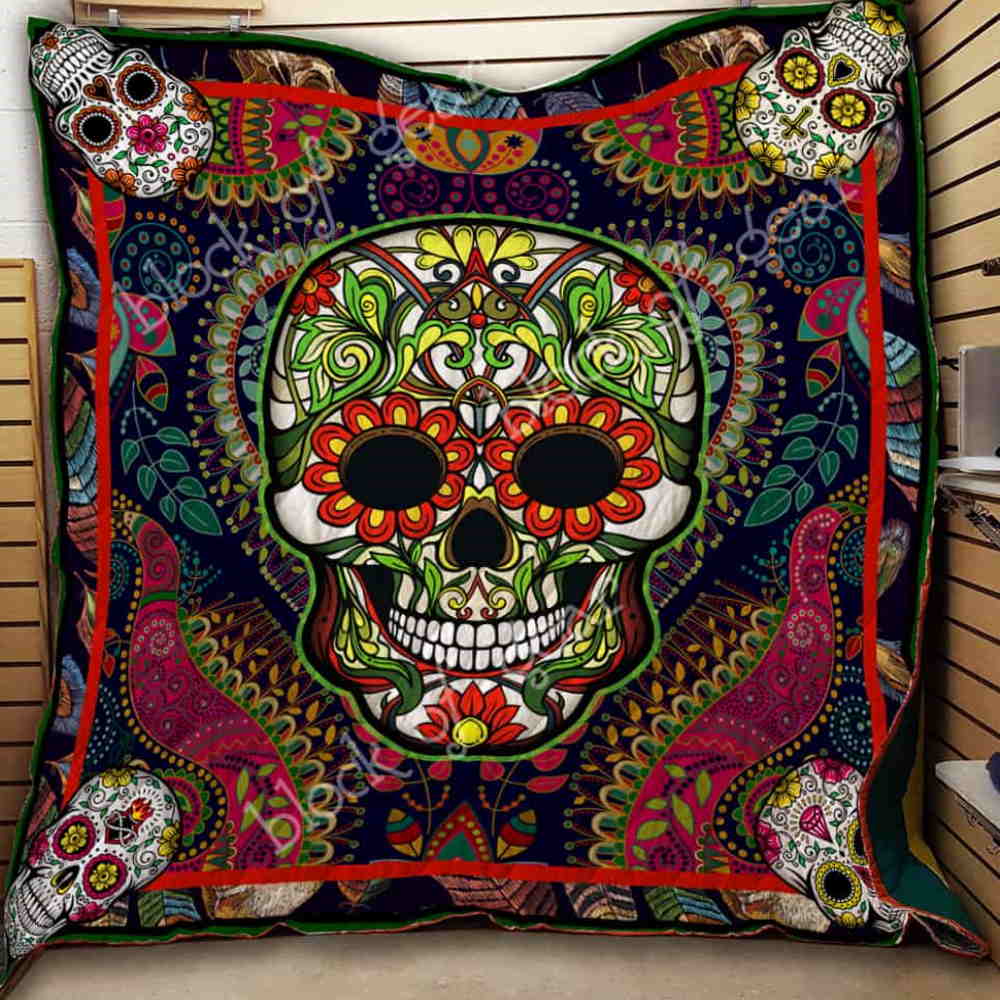 Skull All Over Printed Quilt Blanket